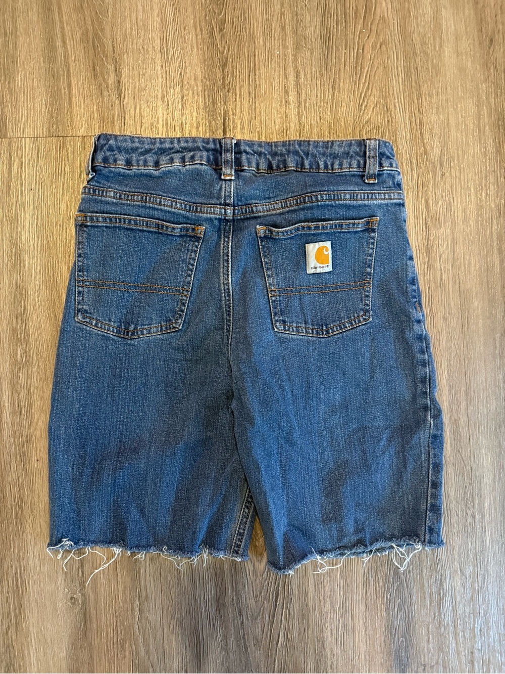 Carhartt Boys Dark Blue Denim Cutoff Shorts